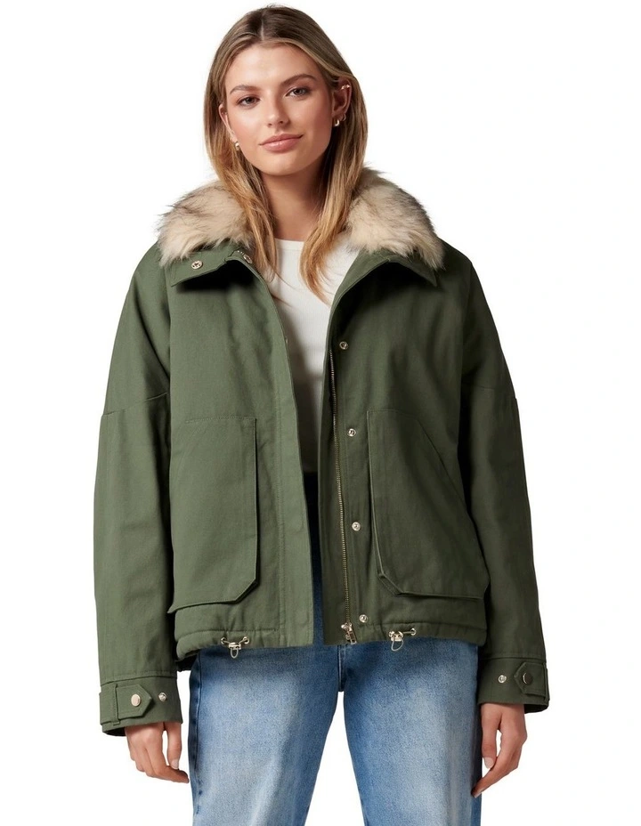 Cheapest π Forever New Elle Short Parka In Green π§¨