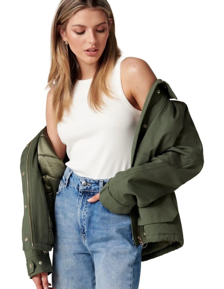 Cheapest π Forever New Elle Short Parka In Green 𧨠- Image 2