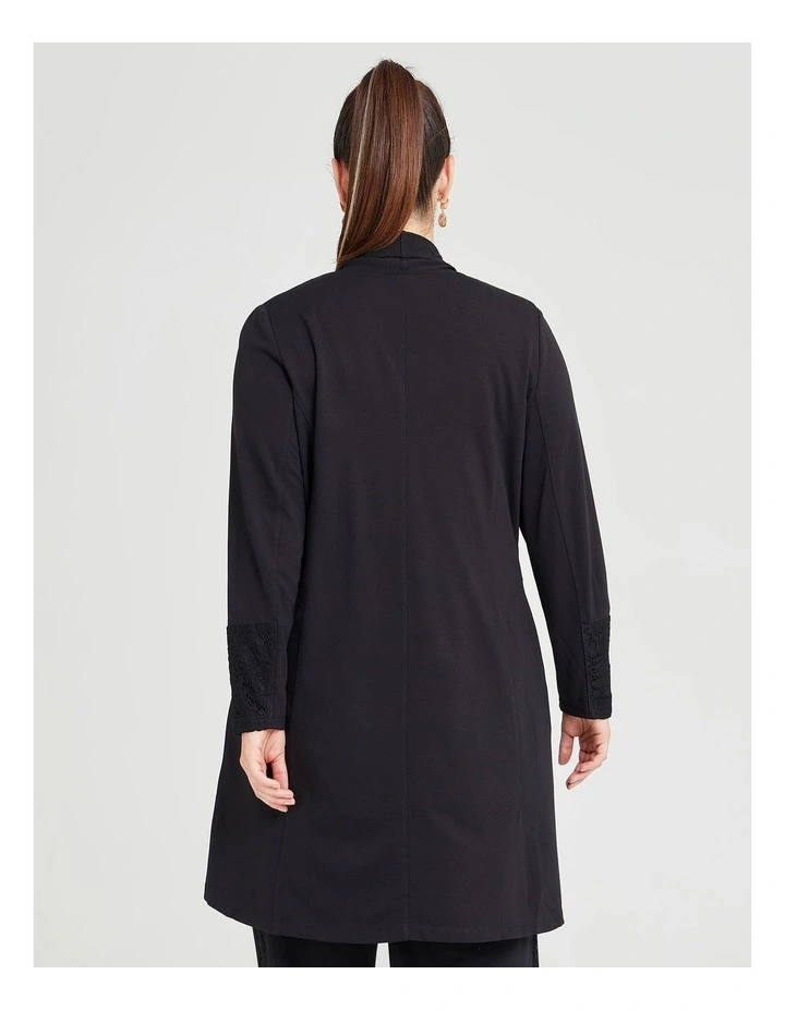 Flash Sale π― Taking Shape Bamboo Lace Ponte Cardigan Jacket In Black π - Image 2