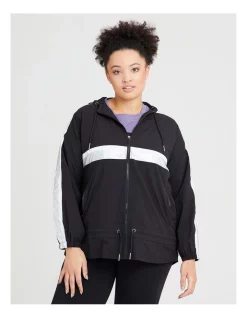 New ⌛ Taking Shape Spliced Metallic Active Jacket Black 😍