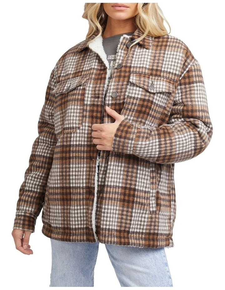 New π All About Eve Heidi Sherpa Jacket In Brown β¨