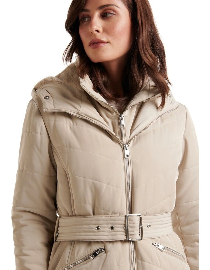 Brand new β Forever New Pia Quilted Puffer Jacket In Brown π - Image 4
