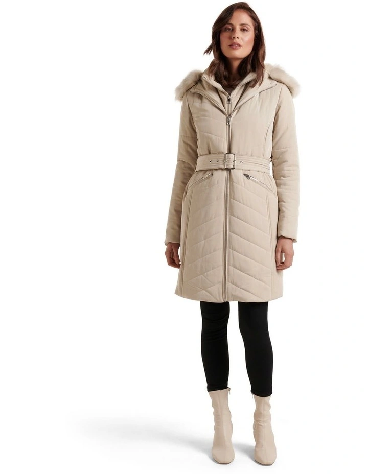 Brand new β Forever New Pia Quilted Puffer Jacket In Brown π - Image 5