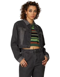 Brand new ✔️ Dangerfield Washed Denim Goth Jacket Black 🥰