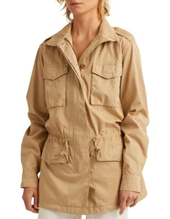 Top 10 😍 Lauren Ralph Lauren Featherweight Twill Field Jacket In Tan Brown ⌛
