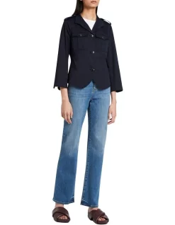 Best Sale 🔥 David Lawrence Salem Cropped Safari Jacket In Midnight 🎁