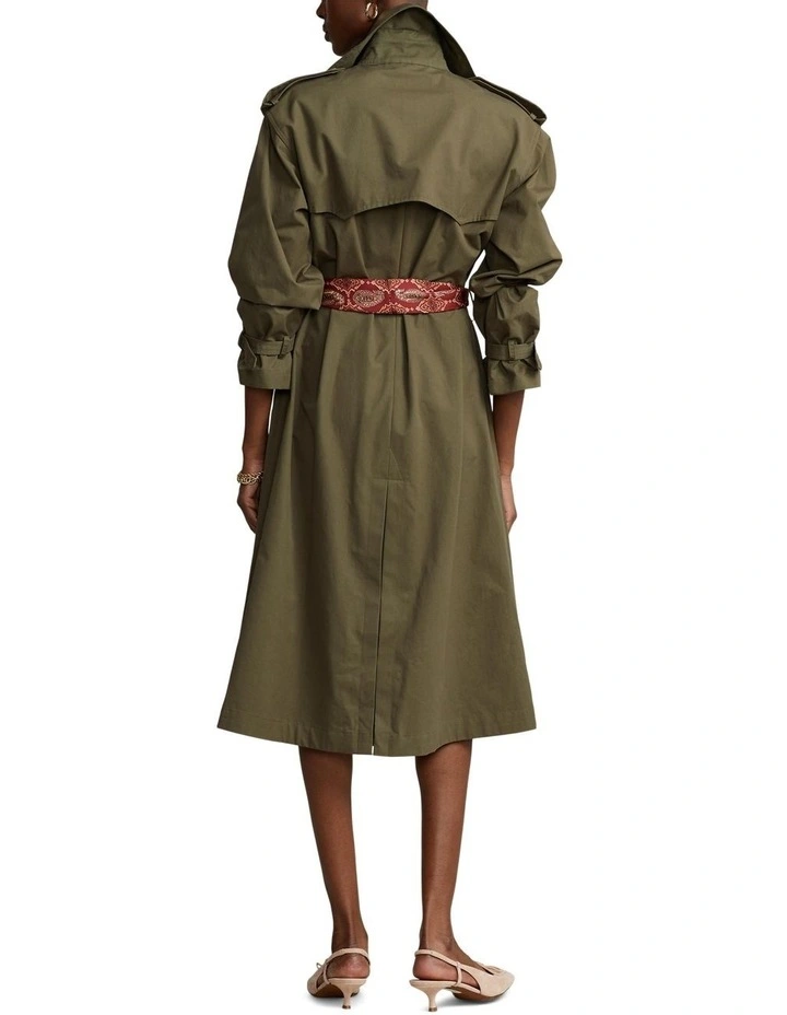 Deals π Polo Ralph Lauren Scarf-Belt Poplin Trench π§₯ Coat In Green π― - Image 2