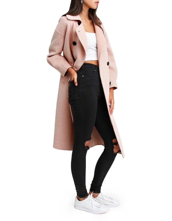 Discount π Belle & Bloom Dream Lover Loose Fit Dusty Rose Blend π§₯ Coat β - Image 2