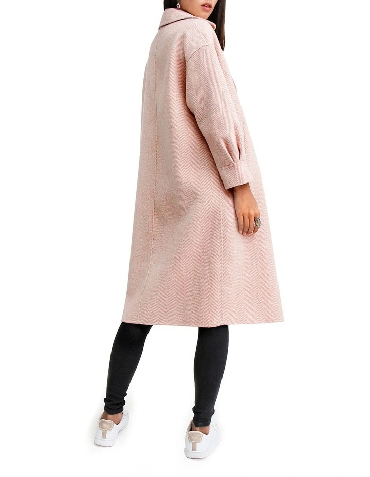 Discount π Belle & Bloom Dream Lover Loose Fit Dusty Rose Blend π§₯ Coat β - Image 3