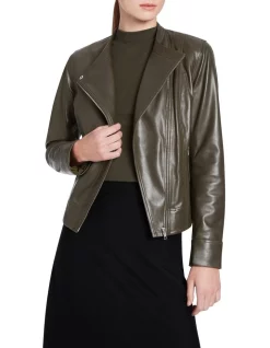 Best Pirce 🔥 David Lawrence Bexley Leather Jacket In Dark Khaki 👏