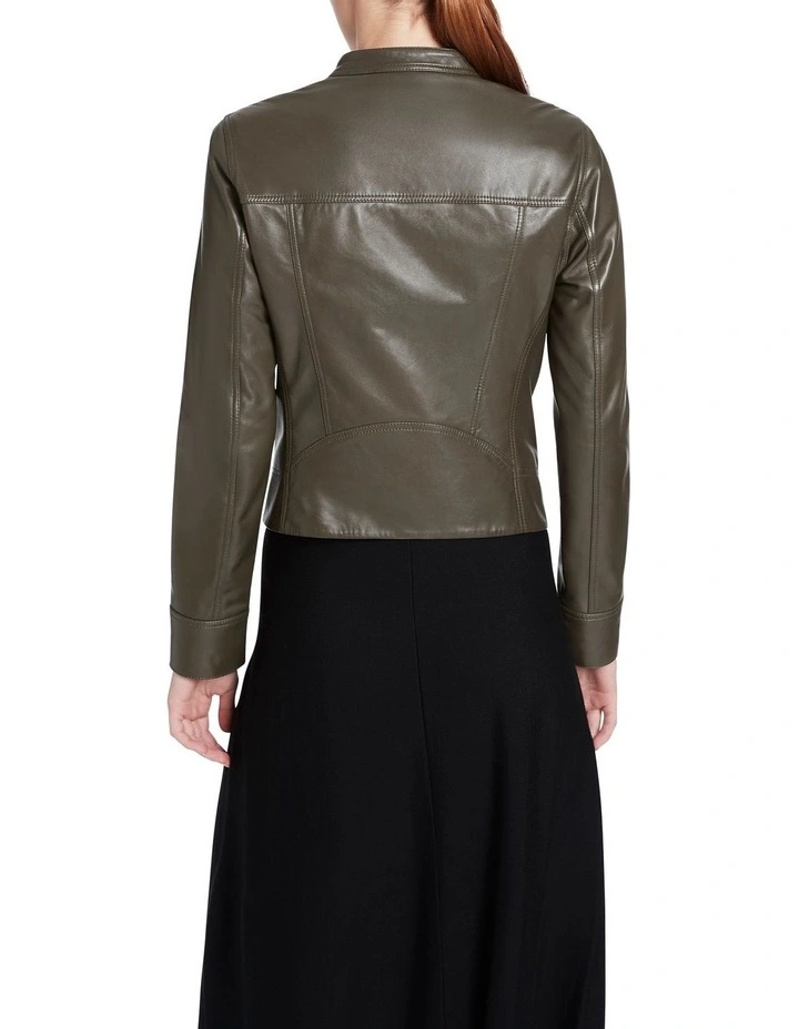 Best Pirce π₯ David Lawrence Bexley Leather Jacket In Dark Khaki π - Image 3