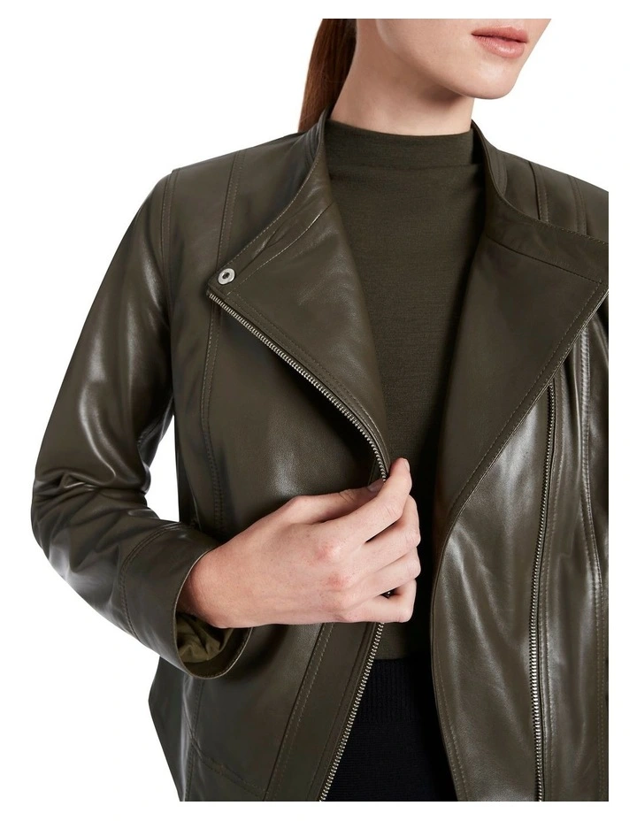 Best Pirce π₯ David Lawrence Bexley Leather Jacket In Dark Khaki π - Image 4