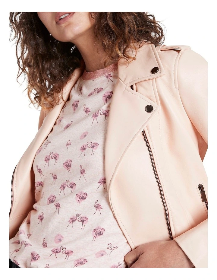 Cheap β Marcs Bennie Leather Biker Jacket Rose π - Image 4