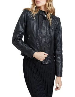 Cheapest ❤️ Oxford Gracie Leather Jacket In Black 🥰