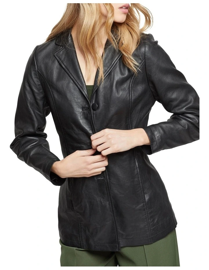 Flash Sale ⨠Oxford Jude Leather Blazer Black 𧨠- Image 4