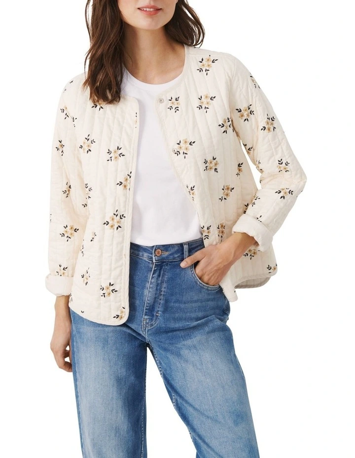 Budget π Part Two Najlapw Jacket Whitecap Gray Leaf Print π - Image 2