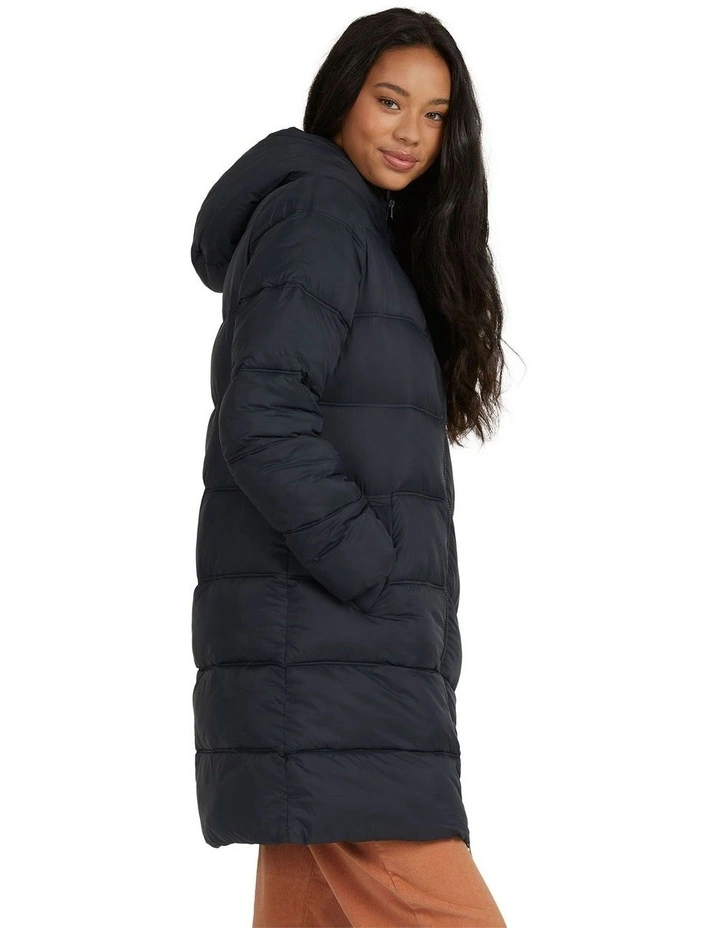 Deals π Roxy Crest Of The Break Longline Hooded Puffer Jacket In Black π - Image 2