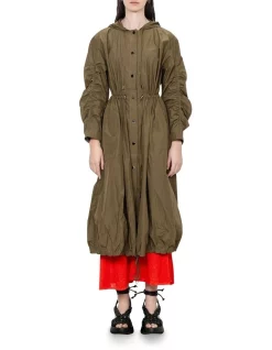 Best reviews of 🎁 Veronika Maine Air Taffeta Gathered Parka In Army Green ❤️