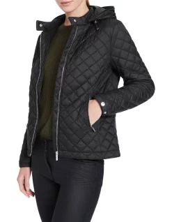 Outlet 🌟 David Lawrence Victoria Quilted Jacket In Black ✔️
