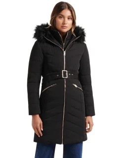 Best Sale π Forever New Pia Quilted Puffer Black π§¨