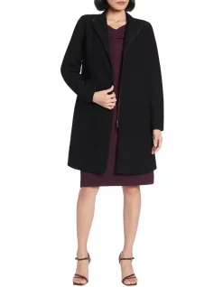 Cheap 😉 David Lawrence Madison Felted Wool 🧥 Coat Black 👍