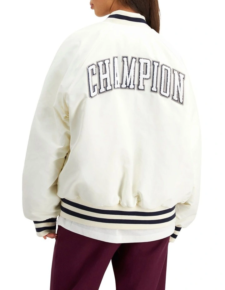 Budget π― Champion Collegiate Heritage Letterman Jacket In Chalk White β€οΈ - Image 3