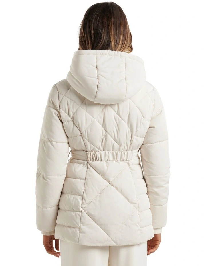 Best Sale β¨ Forever New Courtney Belted Puffer Jacket Cream π - Image 2