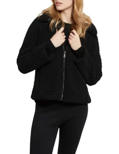 Hot Sale 🔔 Oxford Lana Faux Fur Jacket Black 😀