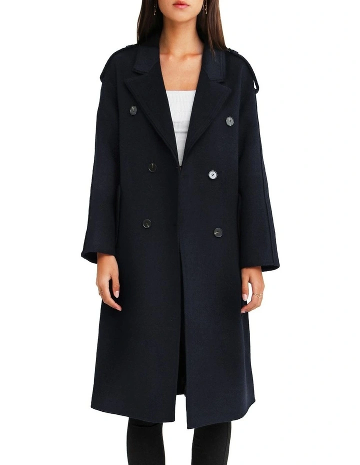 Coupon π Belle & Bloom Aussie Sky Double-Breasted Darkest Navy Wool π§₯ Coat π - Image 6