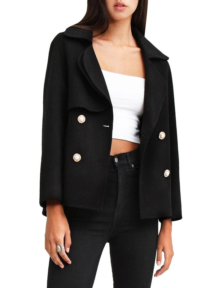 Discount π Belle & Bloom I'm Yours Black Wool Blend Peacoat π₯