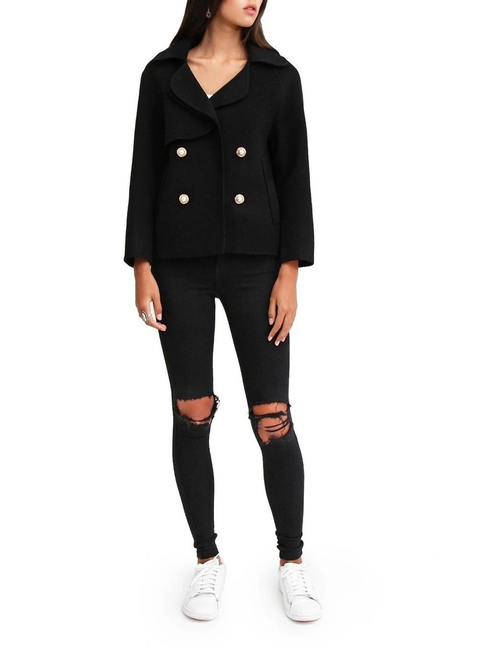 Discount π Belle & Bloom I'm Yours Black Wool Blend Peacoat π₯ - Image 4