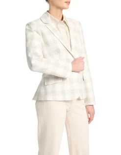 Flash Sale π David Lawrence Solita Check Blazer In Beige π§¨