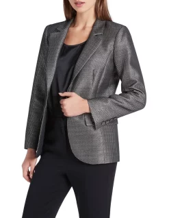 Hot Sale 😍 David Lawrence Marielle Metallic Jacket In Platinum 🎁