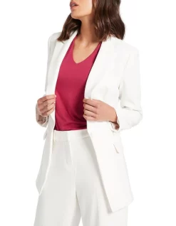 Budget 😍 David Lawrence Alba Crepe Blazer In Ivory 🤩