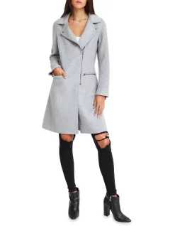 Best Sale 👏 Belle & Bloom Last Chance Wool Blend Moto 🧥 Coat 😀