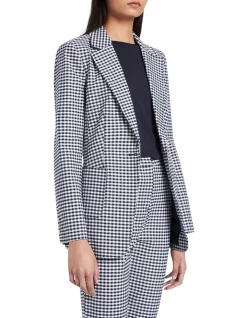 Wholesale π David Lawrence Mirela Gingham Jacket In Midnight/Ivory π