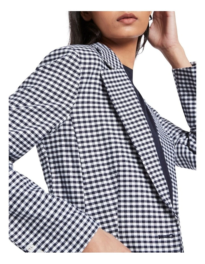 Wholesale π David Lawrence Mirela Gingham Jacket In Midnight/Ivory π - Image 4