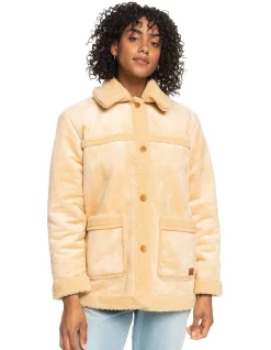 Outlet β Roxy Change Of Heart Sherpa Aviator Jacket In Beige π§¨