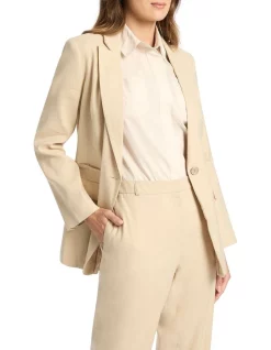 Buy π David Lawrence Sybil Longline Linen Blazer In Macchiato π₯°
