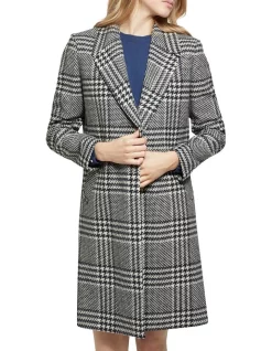 Brand new 🔔 Oxford Sunny Wool Rich Checked 🧥 Coat Navy/Ecru ⌛
