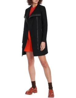 Coupon 🔥 Marcs Josie Felted Wool 🧥 Coat In Black 🛒