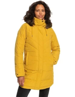 Coupon 😀 Roxy Ellie Longline Hooded Jacket In Yellow 🎁