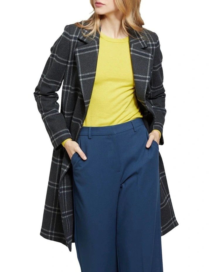 Discount π₯° Oxford Ruby Wool Rich Check π§₯ Coat Charcoal π₯ - Image 2