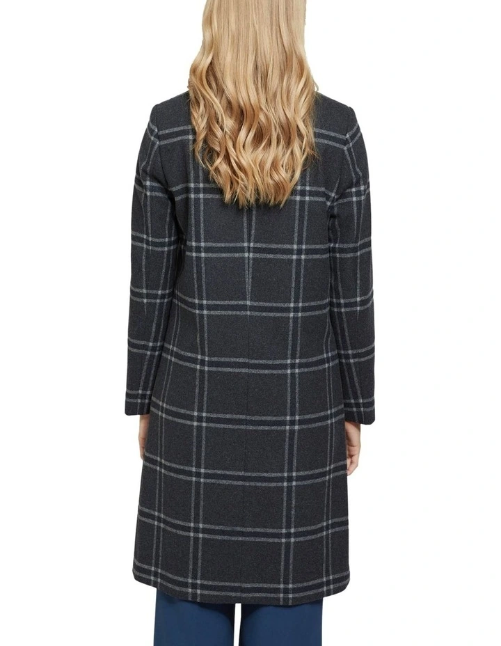 Discount π₯° Oxford Ruby Wool Rich Check π§₯ Coat Charcoal π₯ - Image 3