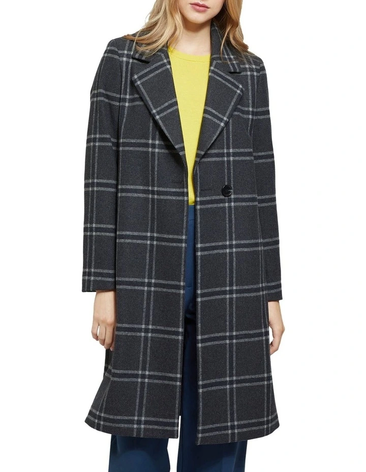 Discount π₯° Oxford Ruby Wool Rich Check π§₯ Coat Charcoal π₯ - Image 5
