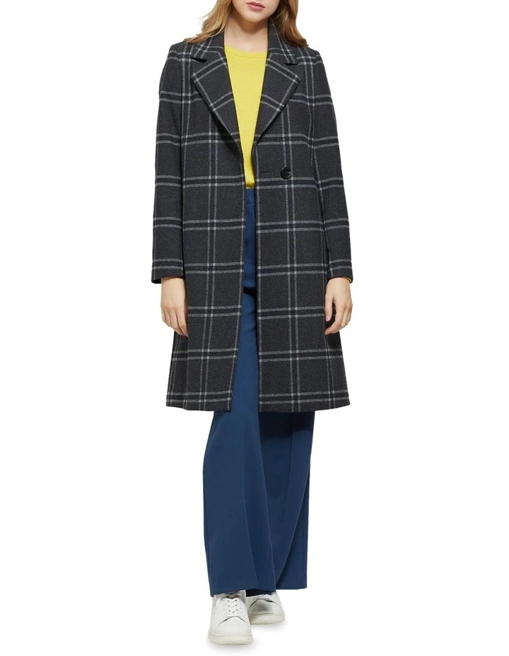 Discount π₯° Oxford Ruby Wool Rich Check π§₯ Coat Charcoal π₯ - Image 7