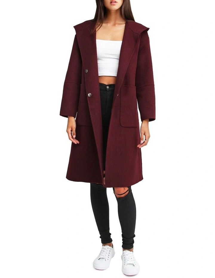 Best reviews of π Belle & Bloom Walk This Way Wool Aubergine Oversized π§₯ Coat π