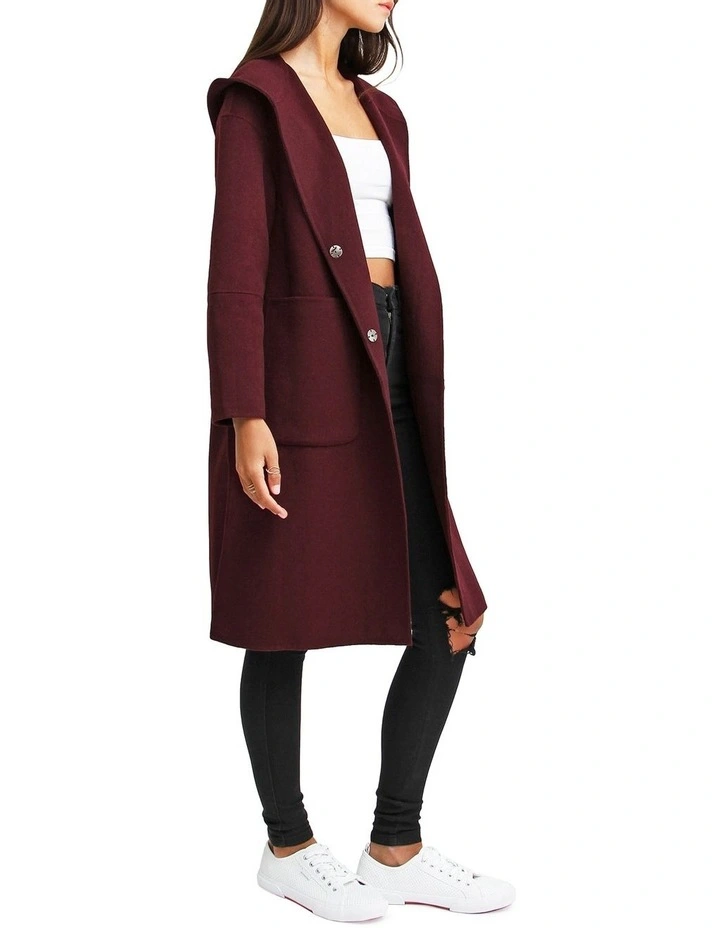Best reviews of π Belle & Bloom Walk This Way Wool Aubergine Oversized π§₯ Coat π - Image 2