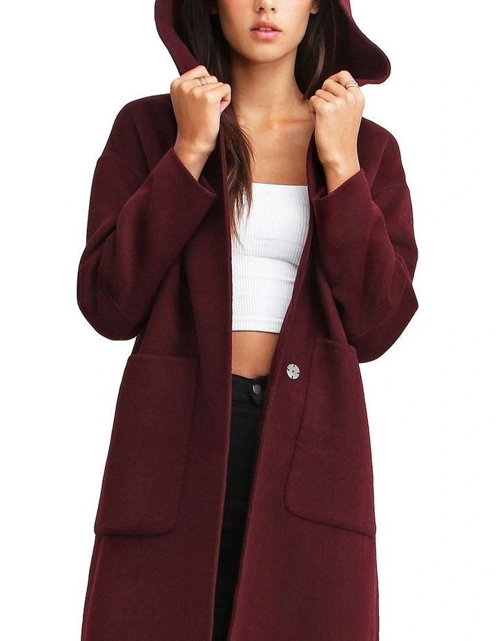 Best reviews of π Belle & Bloom Walk This Way Wool Aubergine Oversized π§₯ Coat π - Image 5