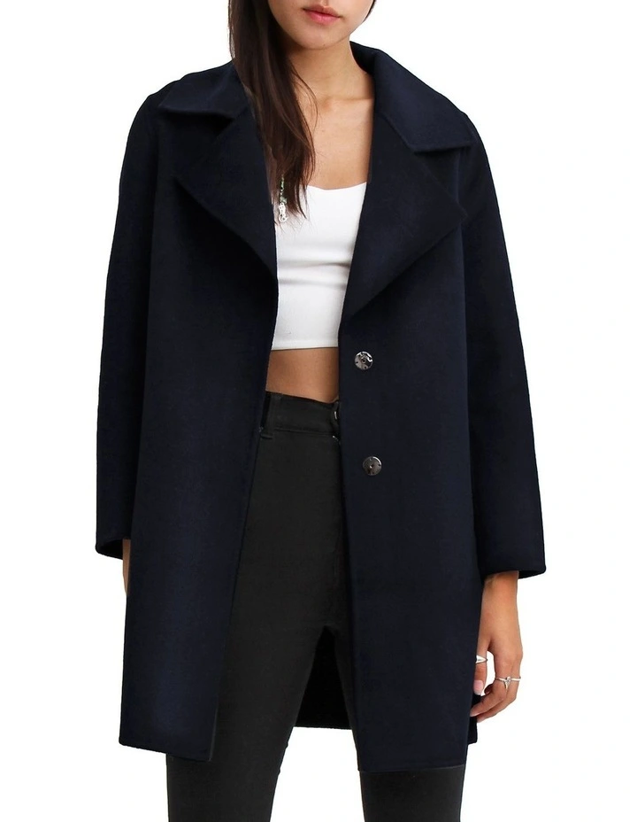 Wholesale β€οΈ Belle & Bloom Ex-Boyfriend Navy Wool Blend Oversized Jacket π§¨